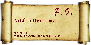 Palásthy Irma névjegykártya